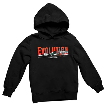 Evolution of MC DRÁJVÖRZ oversize kapucnis pulóver - Fekete