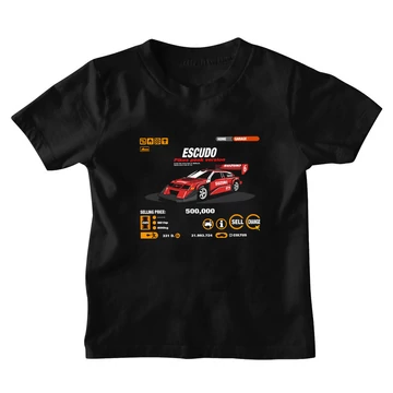 GT Garage - Escudo gyerek póló - Fekete