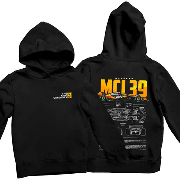 McLaren MCL39 oversize kapucnis pulóver - Fekete (alap)
