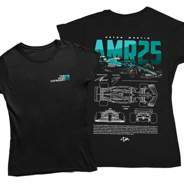 Aston Martin AMR25 női póló - Fekete (alap)
