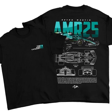 Aston Martin AMR25 oversize póló - Fekete (alap)