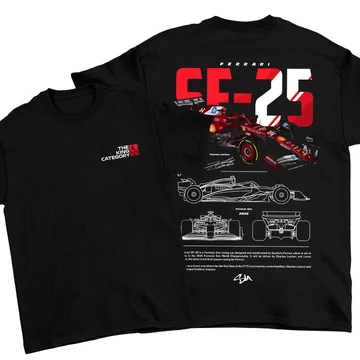 Ferrari SF-25 oversize póló - Fekete (alap)