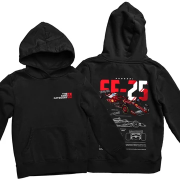 Ferrari SF-25 kapucnis pulóver - Fekete
