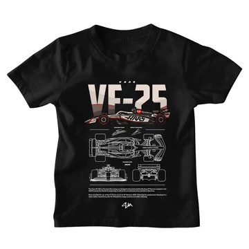 Haas VF-25 gyerek póló - Fekete