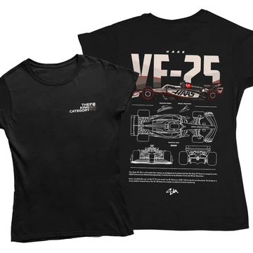 Haas VF-25 női póló - Fekete (alap)