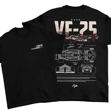 Haas VF-25 oversize póló - Fekete (alap)