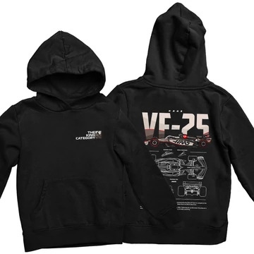 Haas VF-25 kapucnis pulóver - Fekete
