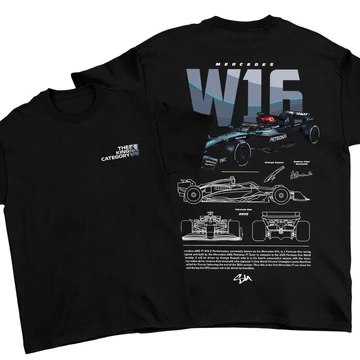 Mercedes W16 oversize póló - Fekete (alap)