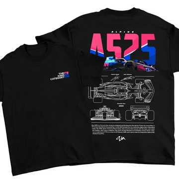 Alpine A525 oversize póló - Fekete (alap)