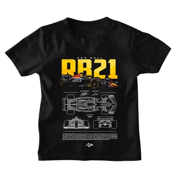 Red Bull RB21 gyerek póló - Fekete
