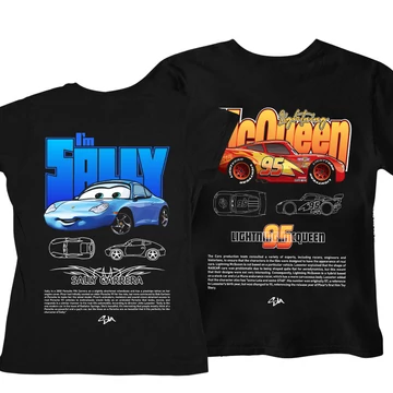 McQueen &amp;amp; Sally férfi és női páros pólók háta