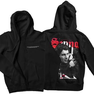 Numero Uno Senna kapucnis pulóver - Fekete