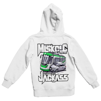 Miskolc Jackass kapucnis pulóver (hátán nyomott) - Fehér