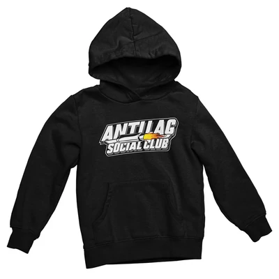 Anti Lag Social Club kapucnis pulóver - Fekete