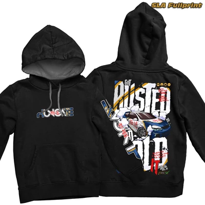 Got busted and sold it contrast-hoodied sweatshirt - SLA fullprint