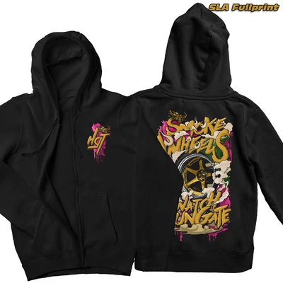 Smoke wheels watch hungate zipper hoodie - SLA fullprint
