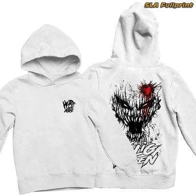 HWA - Félig ébren Oversize Hoodie pulóver - SLA fullprint