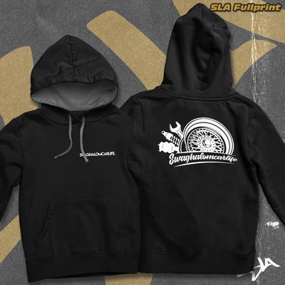 Swaghalomcarlife contrast-hoodied sweatshirt - SLA fullprint