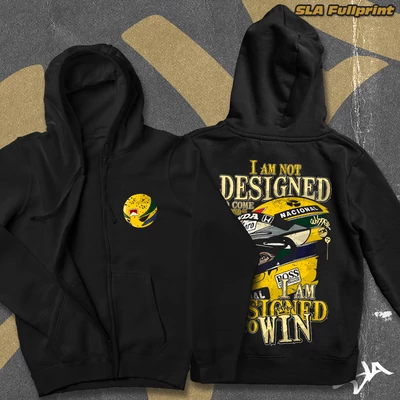 Designed to win zipper hoodie - SLA Fullprint