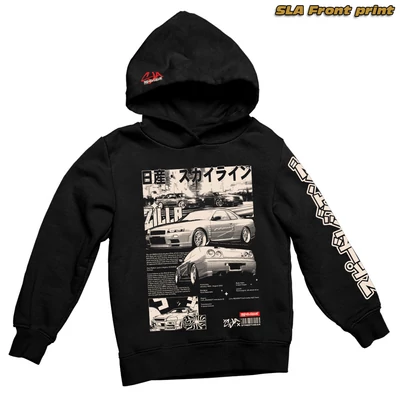 Zilla R34 Oversize Hoodie pulóver - SLA front print