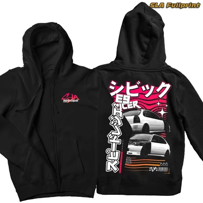 Ricer Civic E9 Zipper Hoodie pulóver - SLA fullprint