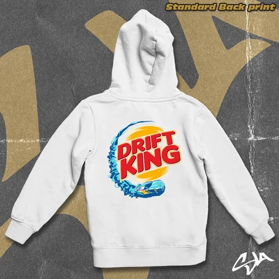 Drift King contrast-hoodied sweatshirt or zipper hoodie - Standard back print