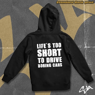 Life's too short contrast-hoodied sweatshirt or zipper hoodie - Standard back print