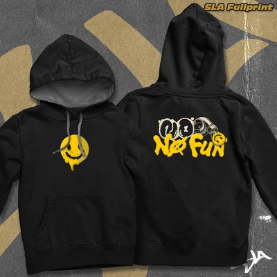No turbo NO FUN contrast-hoodied sweatshirt - SLA Fullprint