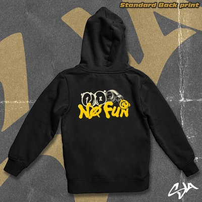 No turbo NO FUN contrast-hoodied sweatshirt or zipper hoodie - Standard back print