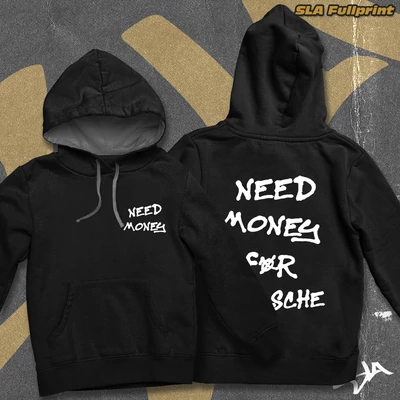 Need Money For contrast-hoodied sweatshirt - SLA Fullprint