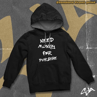 Need Money For contrast-hoodied sweatshirt - Standard front print
