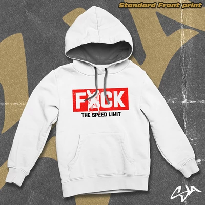 Fuck the speed limit contrast-hoodied sweatshirt - Standard front print
