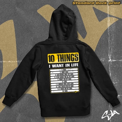 10 Things contrast-hoodied sweatshirt or zipper hoodie - Standard back print