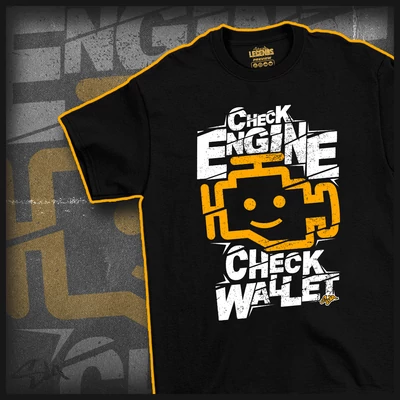 Check engine check wallet póló