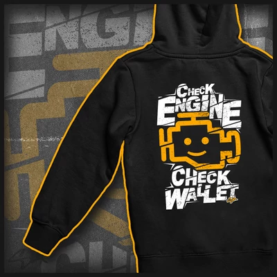Check engine check wallet hoodie
