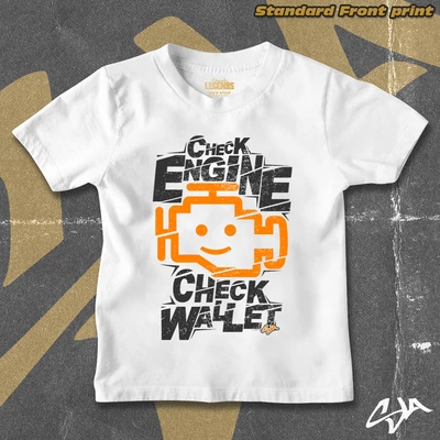 Check engine check wallet kids' style t-shirt - Standard front print