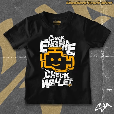 Check engine check wallet kids' style t-shirt - Standard front print