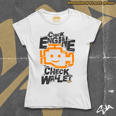 Check engine check wallet women's style t-shirt - Standard front print
