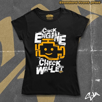 Check engine check wallet women's style t-shirt - Standard front print