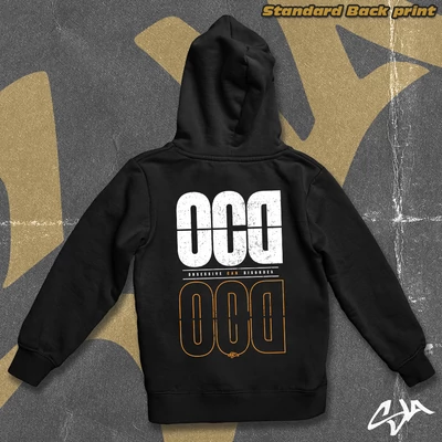 OCD contrast-hoodied sweatshirt or zipper hoodie - Standard back print