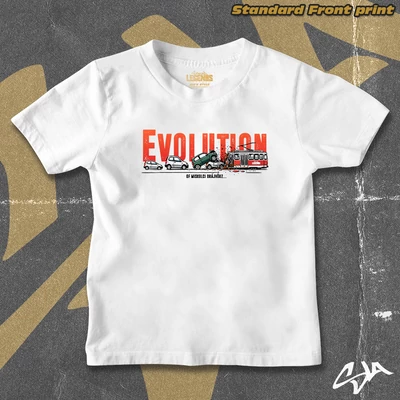 Evolution of MC DRÁJVÖRZ kids' style t-shirt - Standard front print
