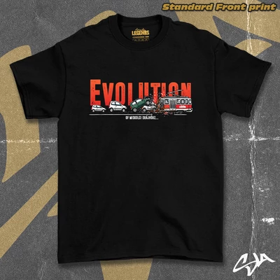 Evolution of MC DRÁJVÖRZ unisex oversized t-shirt - Standard front print