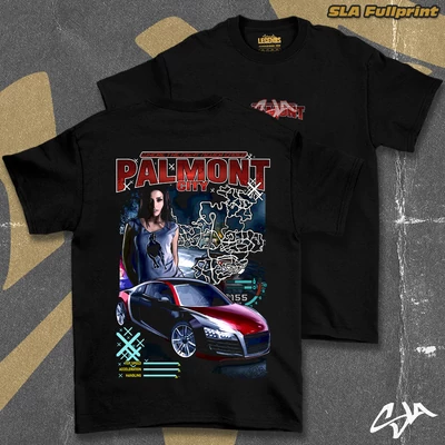 Palmont City - Where the night never ended unisex oversized t-shirt - SLA Fullprint