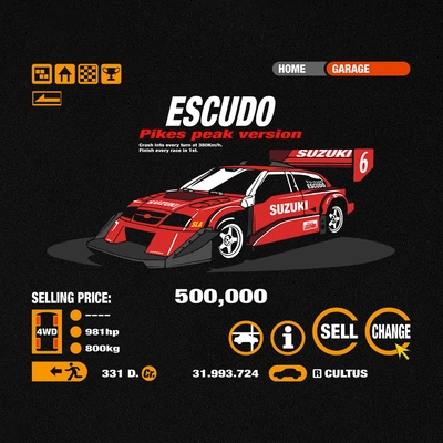 GT Garage - Escudo minta - Fekete