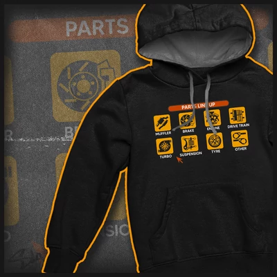 GT Tuning menü hoodie