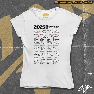 Grand Prix Calendar women's style t-shirt - Standard front print