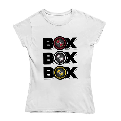 Box Box Box női póló - Fehér