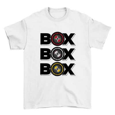 Box Box Box oversize póló - Fehér