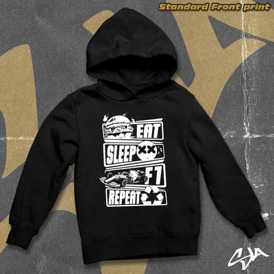Eat Sleep F1 Repeat oversized hoodied sweatshirt - Standard front print