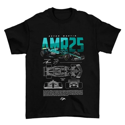 Aston Martin AMR25 oversize póló - Fekete
